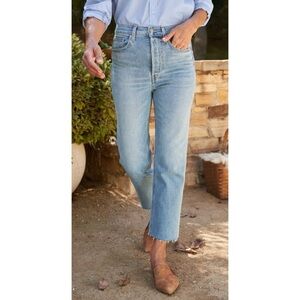 FRANK & EILEEN Monaghan High Rise Straight Leg Cropped Jeans